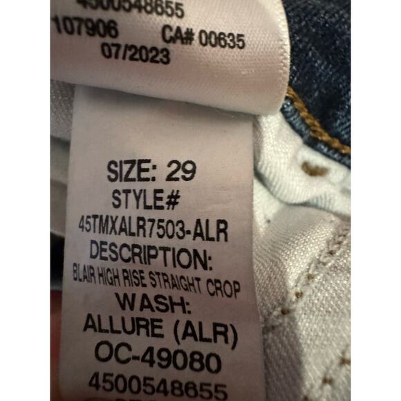 Hudson Jeans Blair High-Rise Allure Straight Crop Jean Women's Size 29 $225.00 - Picture 4 of 9